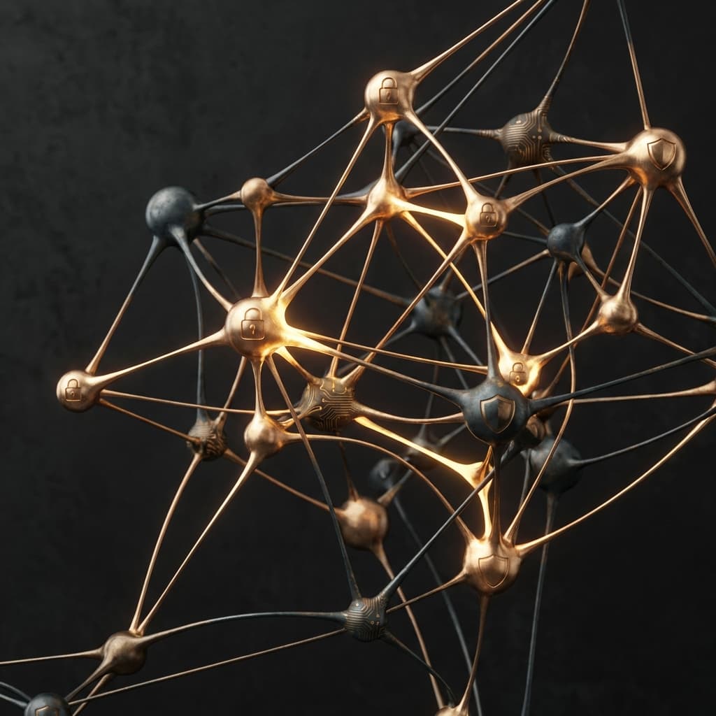 Abstract representation of digital security and encryption